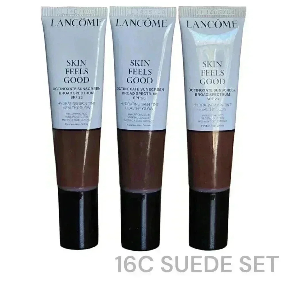 Lancome Skin Feels Good Healthy Glow Tint 16C SUEDE NEW SET OF THREE
